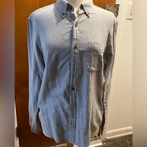 J. Crew Light Gray Casual Button-Down Shirt. Size M. Brush Twill Slim Untucked